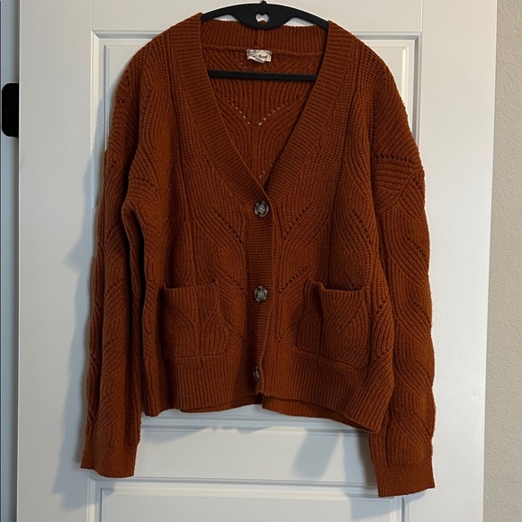 Hem & Thread Rust Button-Up Cardigan - Picture 3 of 6